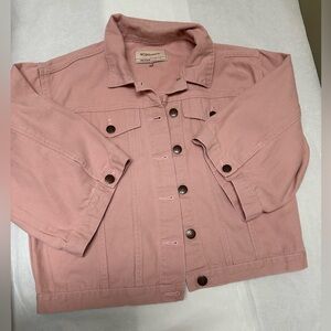 BCBGeneration Rose Smoke Pink Jeans Denim 3/4 Sleeve Jacket 💕